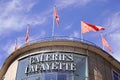 Galeries Lafayette sign and text logo on entrance historical city store