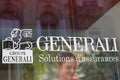 Generali logo brand and text sign on windows agency of italian insurance company Royalty Free Stock Photo