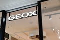 Geox shoes store sign text and shop brand logo for Italian clothing boutique