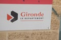 Gironde Department text brand and sign logo front entrance of regional office local