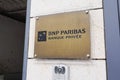 Bordeaux , Aquitaine / France - 10 17 2019 : Gold sign plaque entrance of BNP Paribas Banque Privee private bank