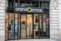 grand Optical logo brand shop entrance glasses Store eyeglassess vision sign text