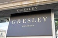 Gresley menswear boutique clothing shop logo sign on store front in street