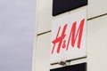Bordeaux , Aquitaine / France - 01 22 2020 : H&M logo detail of shop sign store hm