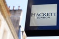 Hackett London logo and sign text front of store fashion brand clothes shop in street