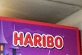 Haribo logo brand and text sign of German confectionery shop candy industrial Royalty Free Stock Photo