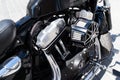 Bordeaux , Aquitaine / France - 11 13 2019 : harley davidson american motorcycle engine close-up cropped view Royalty Free Stock Photo