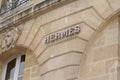 Bordeaux , Aquitaine / France - 10 10 2019 : HermÃÂ¨s store French high fashion sign shop luxury goods manufacturer logo Hermes