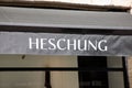 heschung logo text and brand sign Men and Women Leather Shoes on entrance fashionable