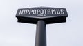 Hippopotamus restaurant logo and sign of french steack house