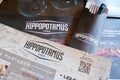 hippopotamus restaurant menu with logo brand and text sign of french steak house chain