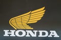 Honda motorcycle sign brand dealership store motorbike company text name with logo Royalty Free Stock Photo