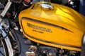 Honda super sport ancient collector logo brand and text sign on motorcycle fuel