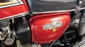 Honda super sport CB 750 four logo brand and text sign on motorcycle vintage red