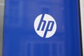 hp logo sign of Hewlett Packard American multinational enterprise information