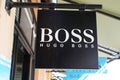 Bordeaux , Aquitaine / France - 10 17 2019 : Hugo Boss shop sign store German luxury fashion logo and style house