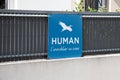 human immobilier sign brand and bird text logo house sell french real estate wall