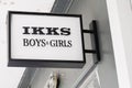 Ikks fashion store sign and logo for boys and girls text