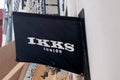 Ikks junior logo and sign front of fashion store for children and teenager kids