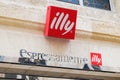 Illy espressamente coffee shop red sign brand and text logo cafe Italian coffee makers