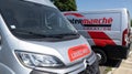 Intermarche location logo sign and text brand on panel truck hire detail rent van of