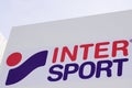 Intersport brand store text sign retail logo of french chain of Sports Supplies shop
