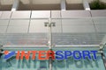 Intersport sport store chain sign text retail logo brand facade signage french Sports