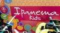 Ipanema kids logo sign and brand text footwear store of Brazilian flip-flop sandals