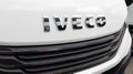 iveco logo sign and brand text on front truck white panel van