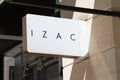 Izac sign logo boutique and text brand store men fashion facade wall shop