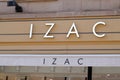 Izac sign logo and text brand store men fashion facade shop