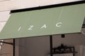 Izac sign logo and text brand store men windows facade fashion shop