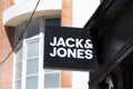 jack & jones text logo boutique and sign facade shop brand on fashion wall store