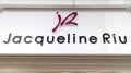 Jacqueline Riu sign text and brand logo on clothes store french fashion shop for women Royalty Free Stock Photo