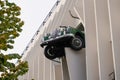 Bordeaux , Aquitaine / France - 10 02 2019 : Jaguar automobile vintage under the wall in car park in Bordeaux