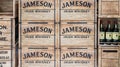 jameson irish whiskey logo sign and brand text on advertising delivery retro vintage