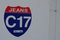Bordeaux , Aquitaine / France - 02 15 2020 : jeans c17 sign logo Jean Sign boutique store brand shop clothing fashion