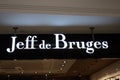 jeff de bruges logo brand and text sign front facade store chocolaterie shop of french