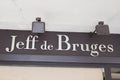 Jeff de bruges text brand and logo sign front of store chocolaterie french shop