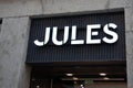 jules logo brand and text sign on wall facade shop entrance in city