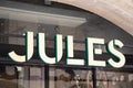 Jules men sign text store and logo brand shop on facade entrance boutique