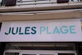 Jules plage logo brand and text sign front facade wall boutique fashion retailer men