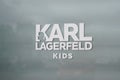 Karl Lagerfeld kids logo brand and text sign of store luxury fashion designer children