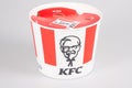 Kfc logo sign brand Kentucky Fried Chicken Restaurant on box round Buckets fastfood of