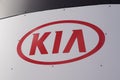 Kia dealership car logo and text sign front of store South Korea automobile Royalty Free Stock Photo