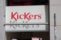 Kickers logo brand and text sign front facade entrance shop chain footwear and