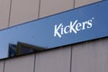 Kickers logo and text sign produces of footwear and clothing