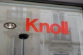 Knoll sign text and brand shop logo furniture textile collection for home office store Royalty Free Stock Photo