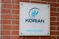 Korian sign text and brand logo French company specialized in Nursing home care for the Royalty Free Stock Photo