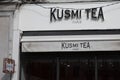 Kusmi Tea paris chain food logo sign chain and brand text store wall facade entrance